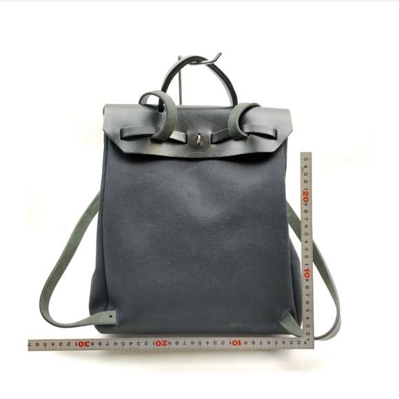 Hermès Toile Vache Calfskin Canvas Backpack Black - Picture 2 of 10